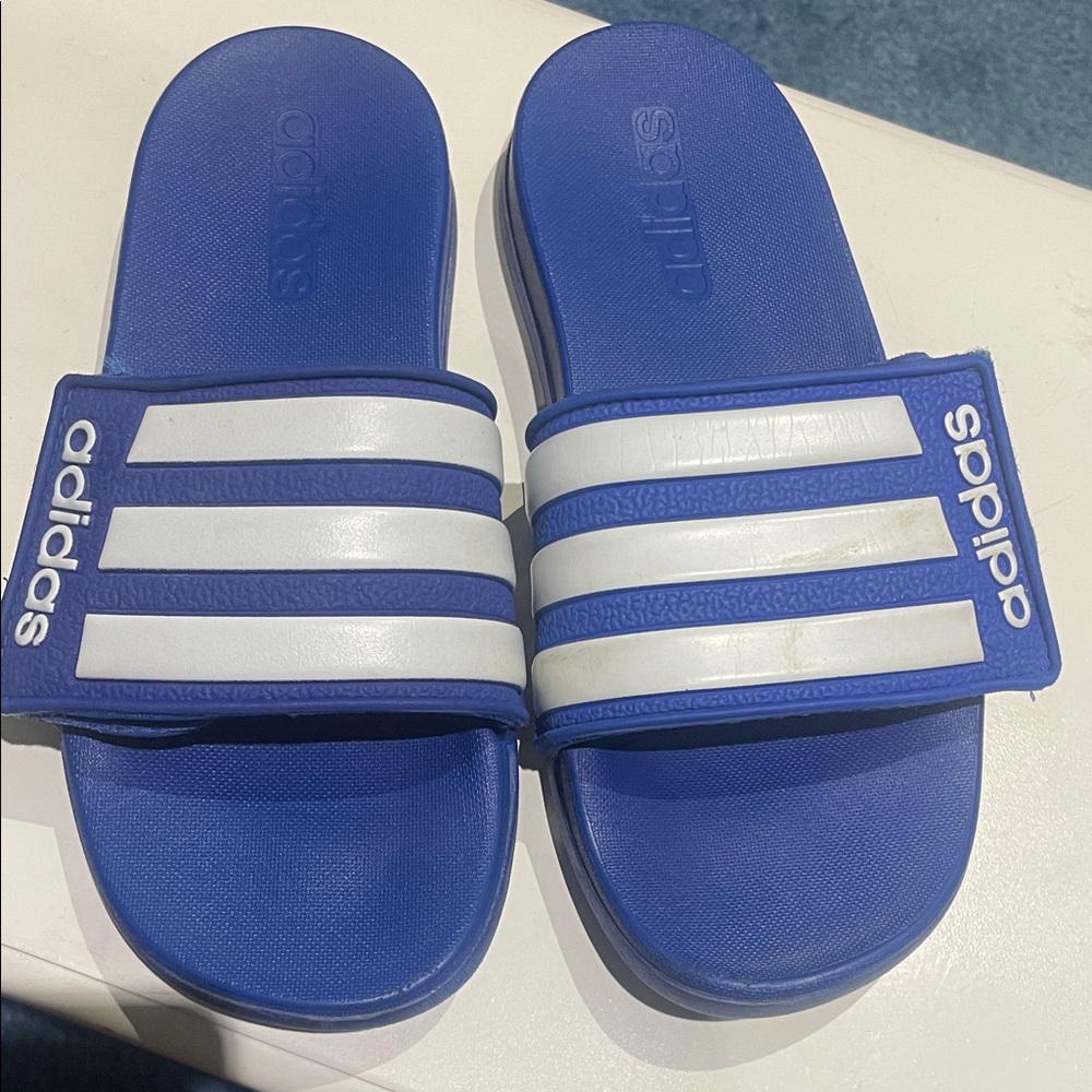 Adidas Kids Royal Blue Slide Sandals